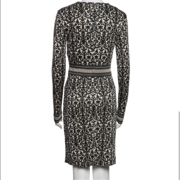 Tory Burch Long Sleeve, Knee Length, Damask Print, Size Small Dress - Picture 2 of 8